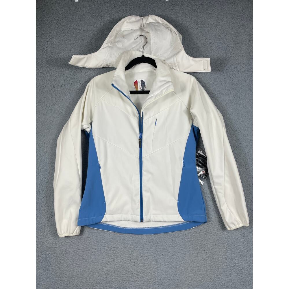 Denali Women's White & Blue Winter Jacket With Detachable Hood Size M NWT
